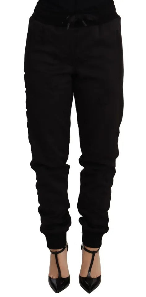 Pantalones de poliéster para mujer de color negro Jogger