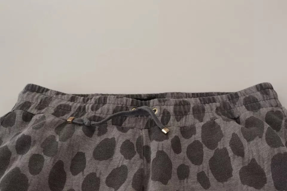 Pantalones deportivos con estampado de leopardo gris Pantalones deportivos