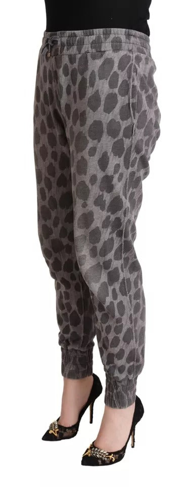 Pantalones deportivos con estampado de leopardo gris Pantalones deportivos