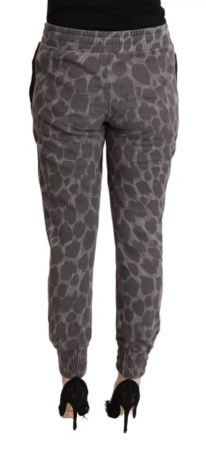 Pantalones deportivos con estampado de leopardo gris Pantalones deportivos