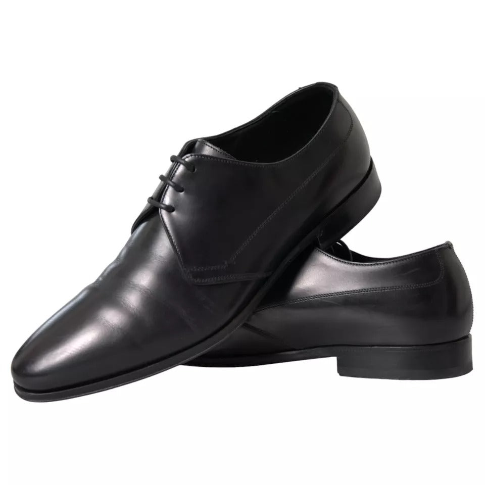 Zapatos formales Derby de cuero negro para hombre