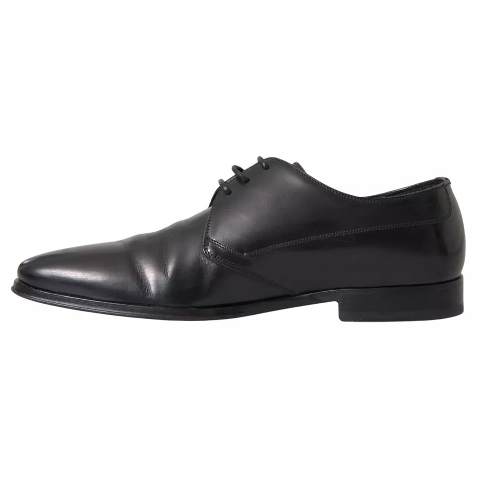 Zapatos formales Derby de cuero negro para hombre