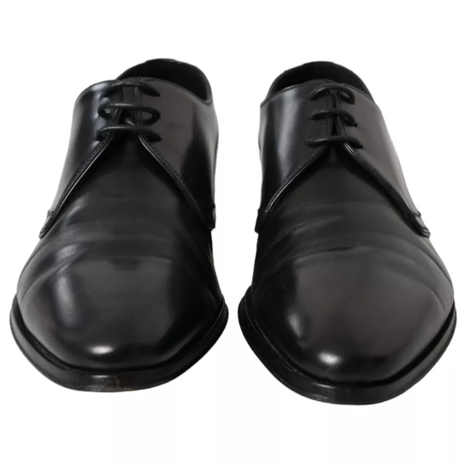 Zapatos formales Derby de cuero negro para hombre