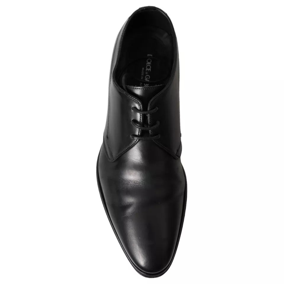 Zapatos formales Derby de cuero negro para hombre