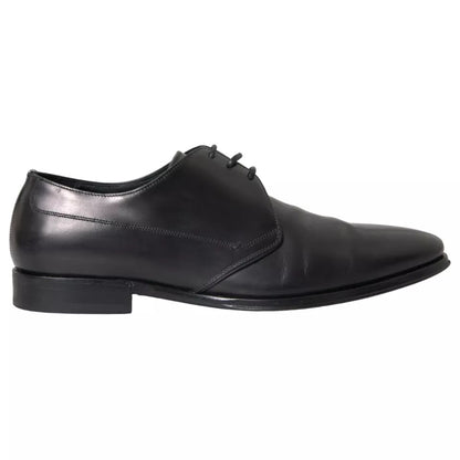 Zapatos formales Derby de cuero negro para hombre