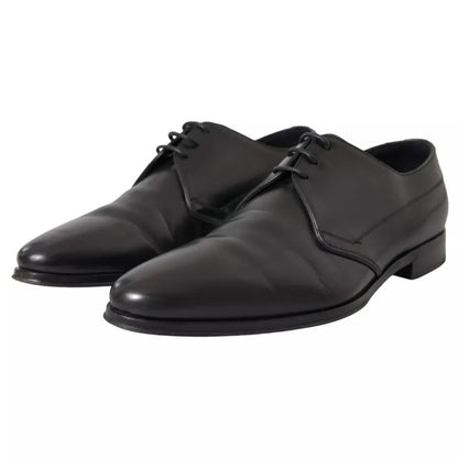 Zapatos formales Derby de cuero negro para hombre