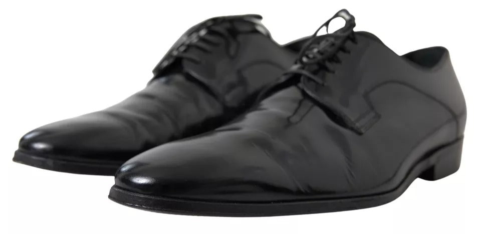 Black Polished Leather Formal Dress Shoes