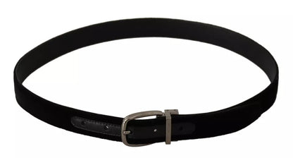 Black Velvet Silver Tone Metal Buckle Belt