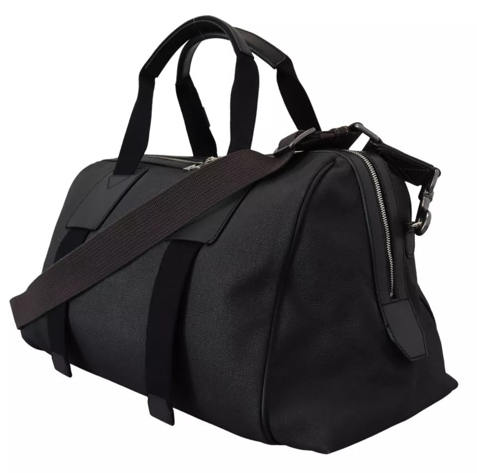 Black Gray Holdall Tote Men Hand Shoulder Bag