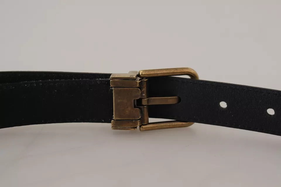 Beige Velvet Leather Gold Tone Metal Buckle Belt