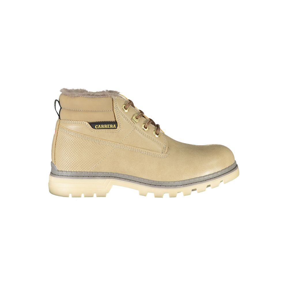 Botas beige con cordones y detalles en contraste