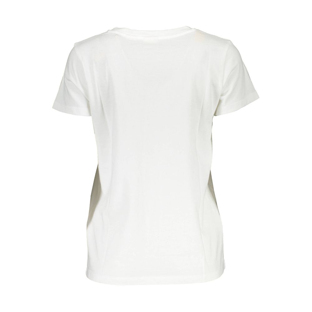 White Cotton Women T-Shirt