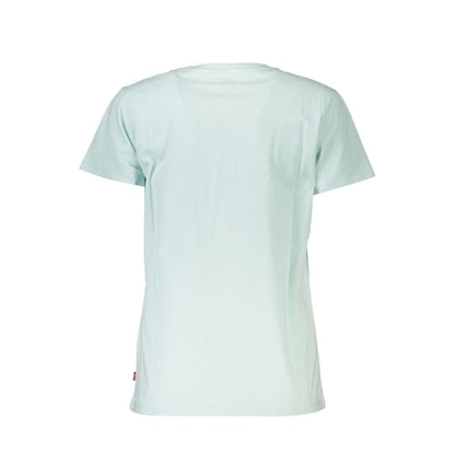 Light Blue Cotton Tops & T-Shirt