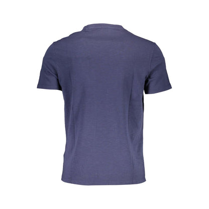 Camiseta de algodón azul para hombre