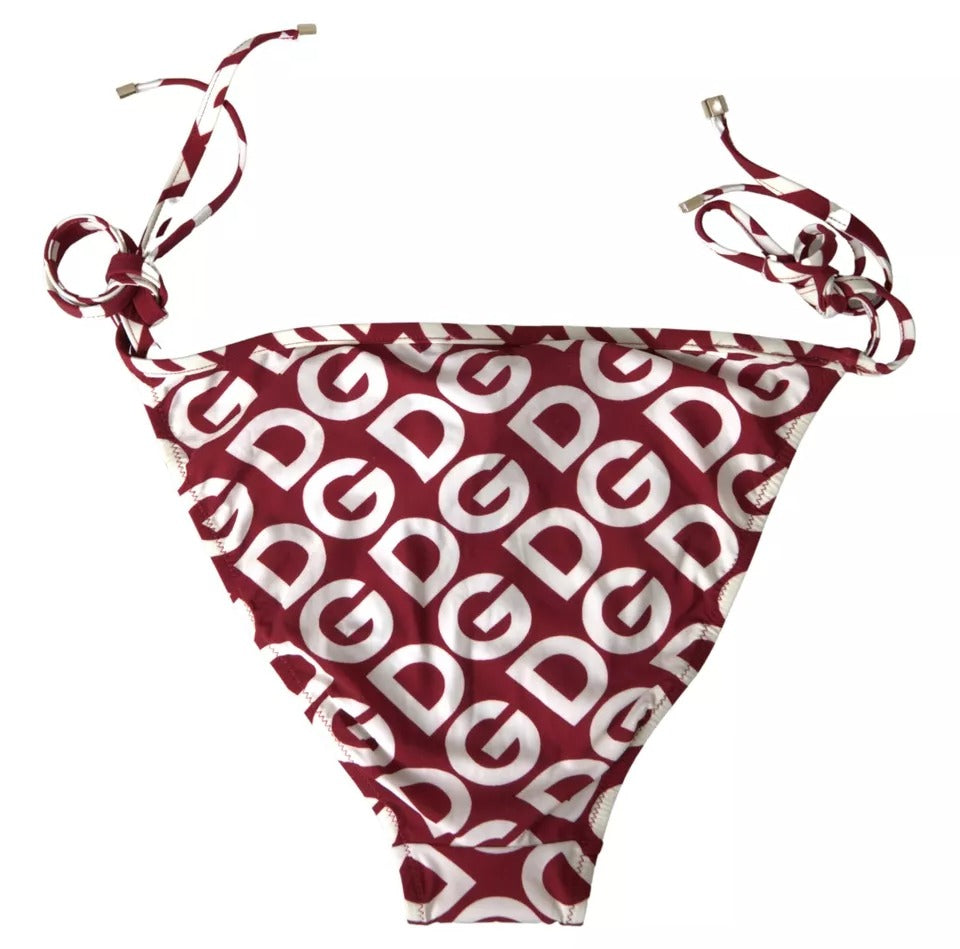 Parte inferior del bikini de playa con estampado DG Mania de Burdeos