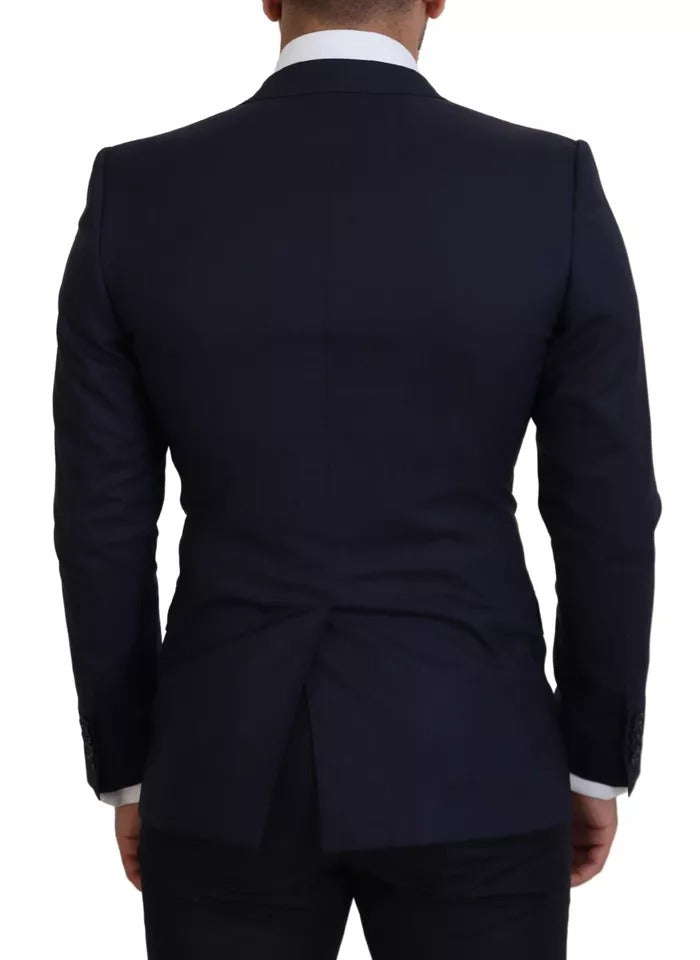 Blazer de hombre de corte ajustado y lana azul para formal