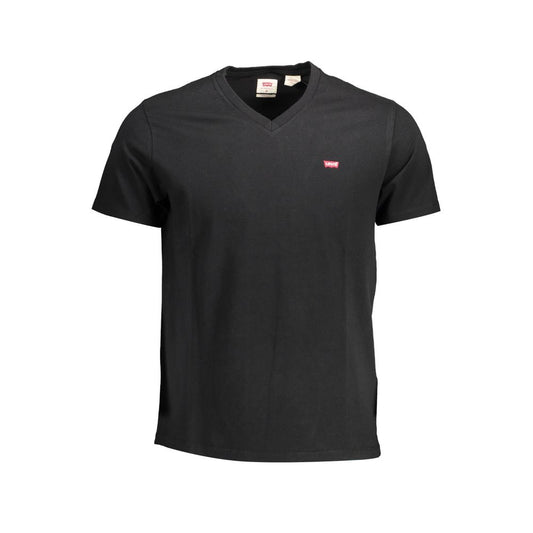 Black Cotton Men T-Shirt