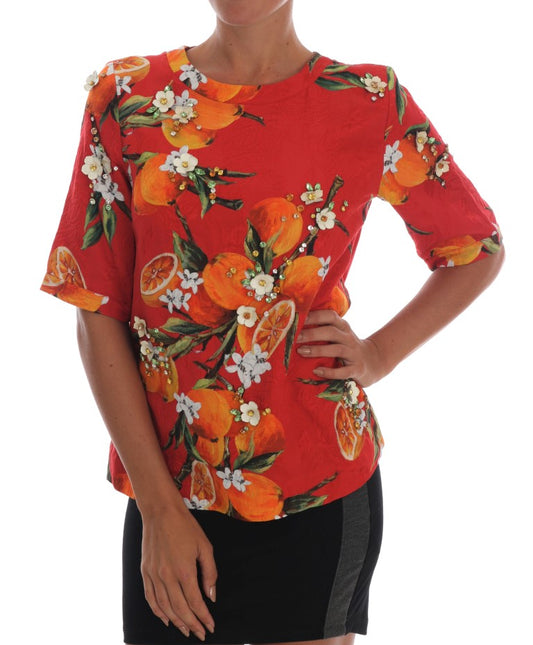 Blusa de crepé adornada con estampado de flores