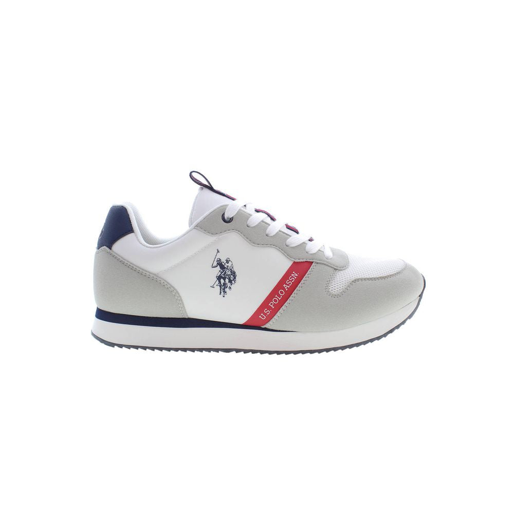 White Polyester Mens Sneaker