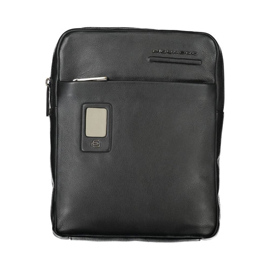 Elegante bolso de hombro de piel negra