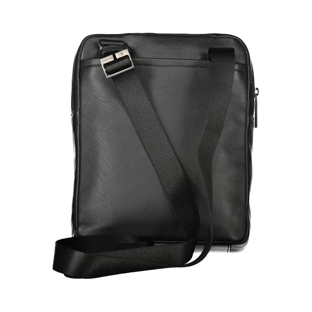 Elegante bolso de hombro de piel negra