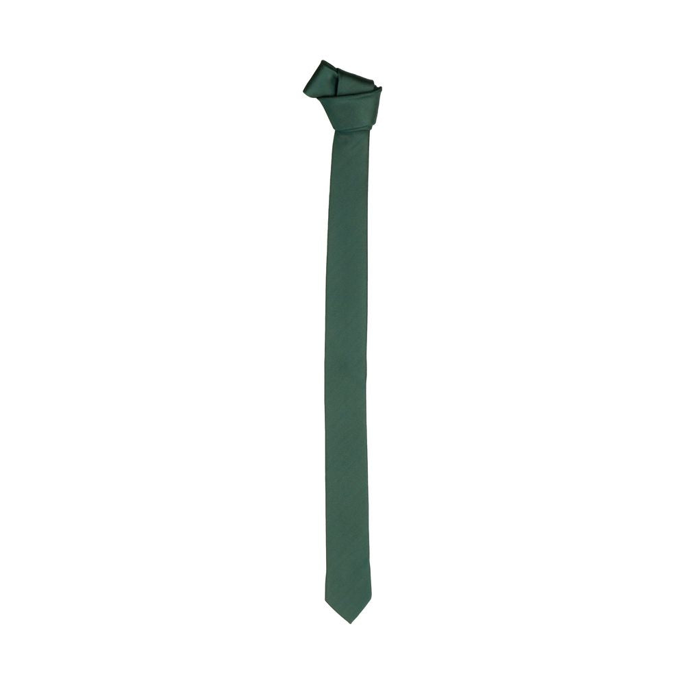 Elegante corbata fina de seda verde