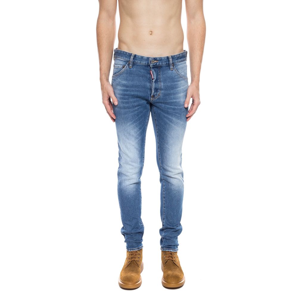 Blue Cotton Men's Distressed Jean