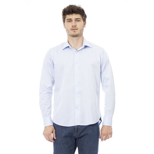 Camisa de algodón azul claro para hombre