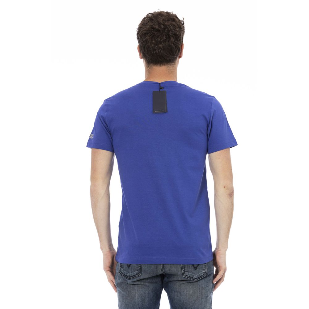 Camiseta de algodón azul para hombre