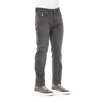 Gray Cotton Men Jeans