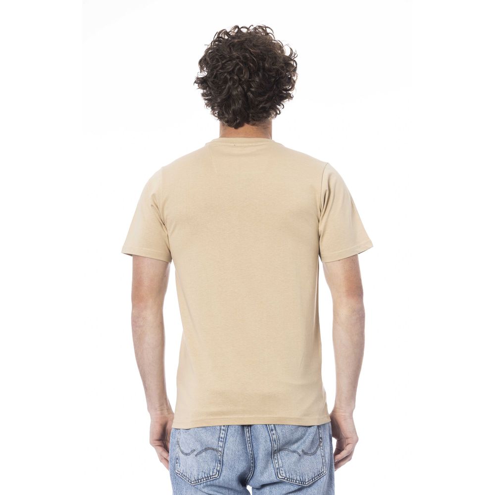 Camiseta de algodón beige para hombre