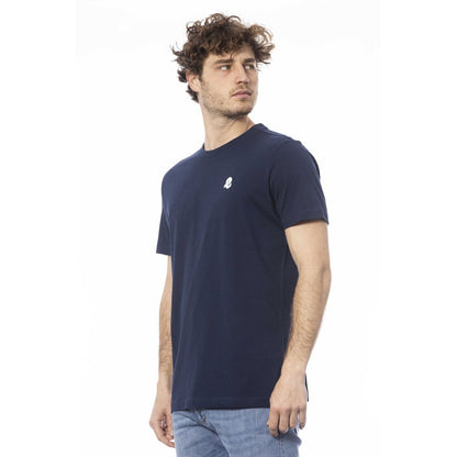 Camiseta de algodón azul para hombre