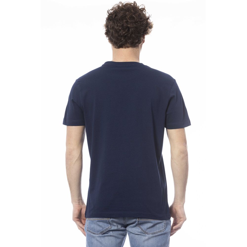 Camiseta de algodón azul para hombre