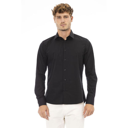 Black Cotton Men Shirt