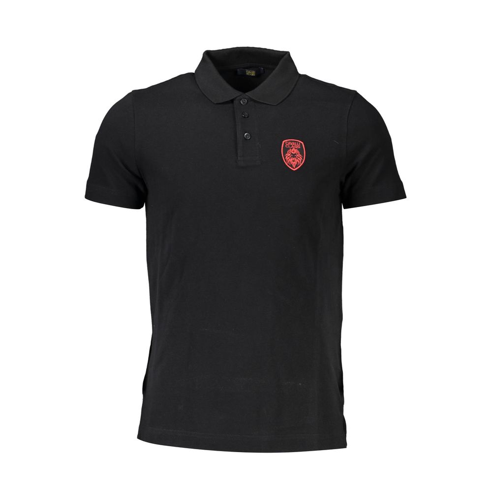 Polo negro de algodón para hombre