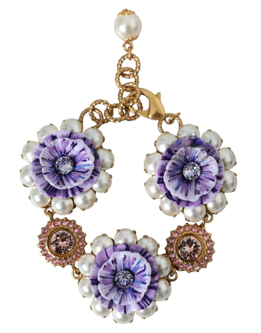 Pulsera de cristales barrocos florales FIORI BLOOMING dorada