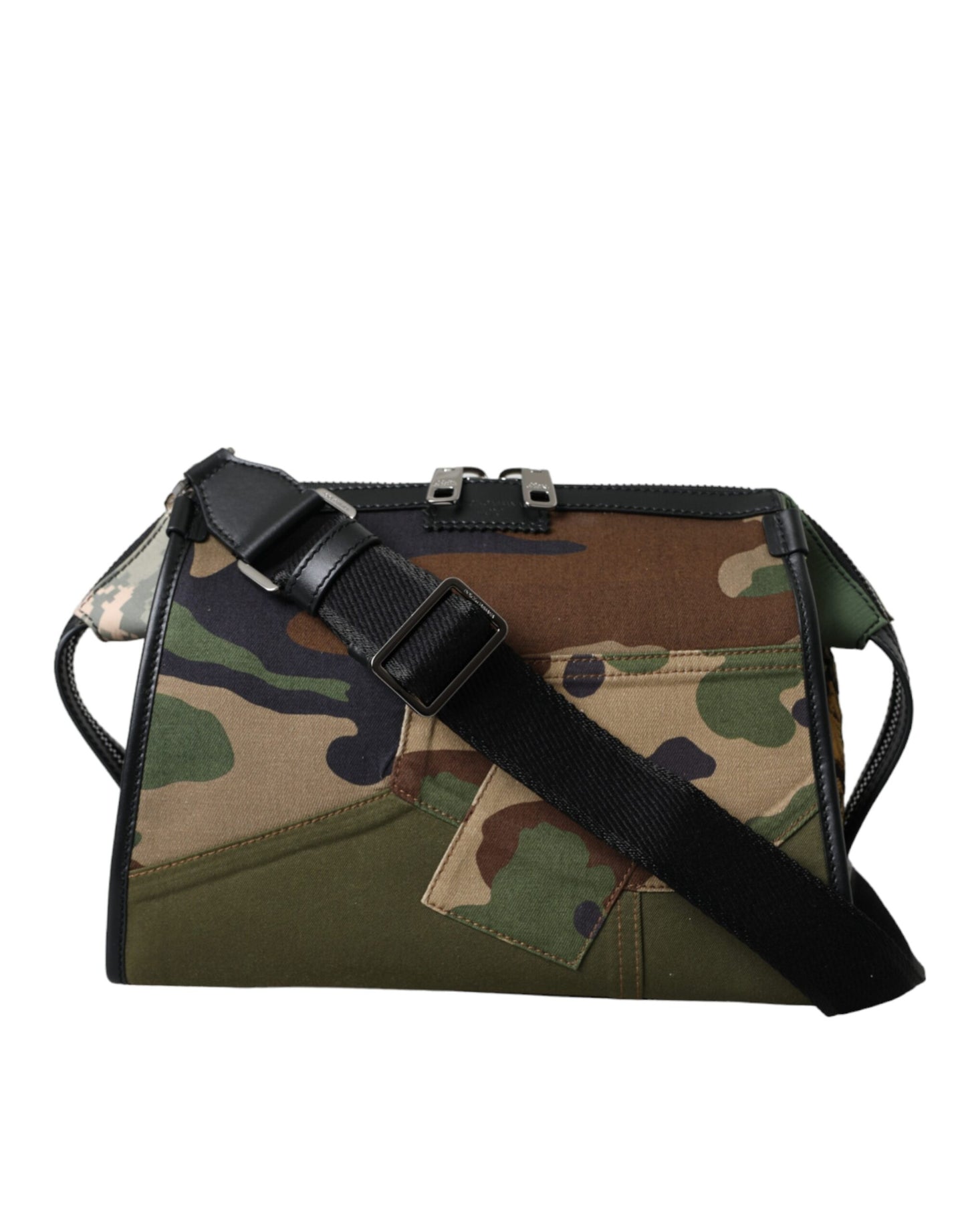 Bolso bandolera con parches de camuflaje multicolor