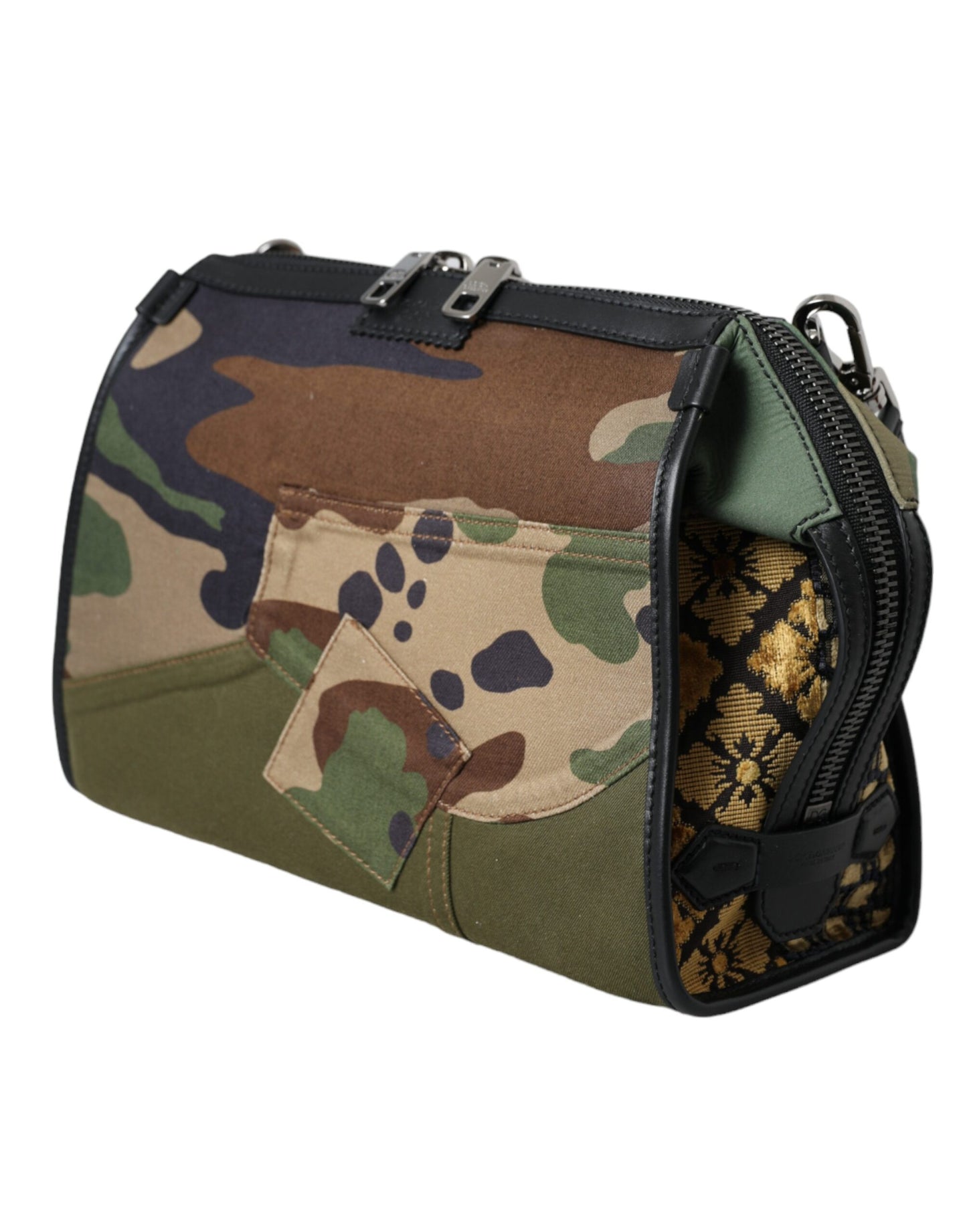 Bolso bandolera con parches de camuflaje multicolor