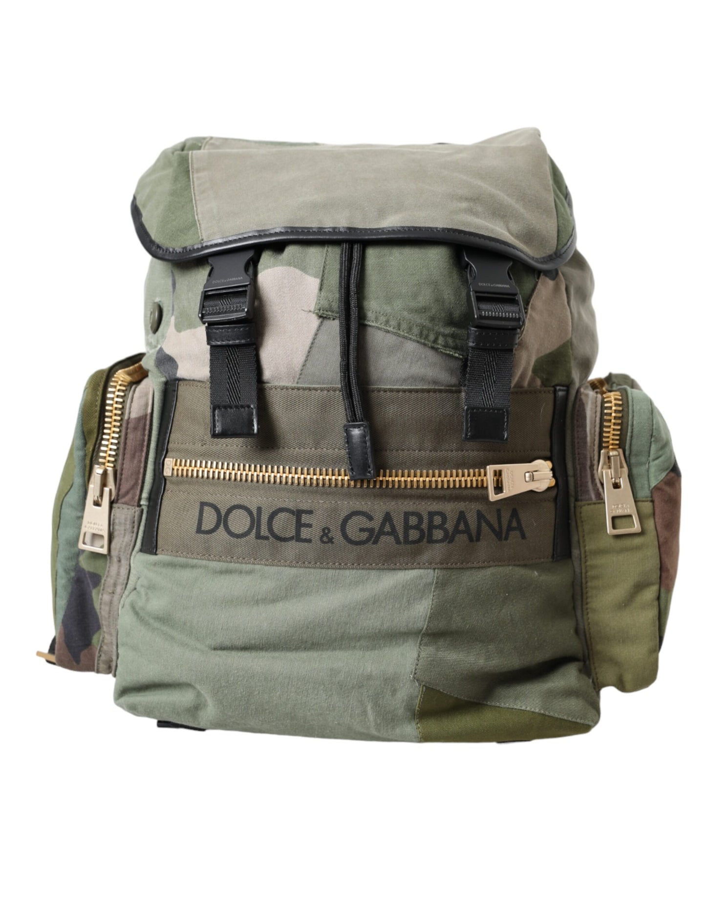 Military Green Patchwork Rucksack Backpack Bag