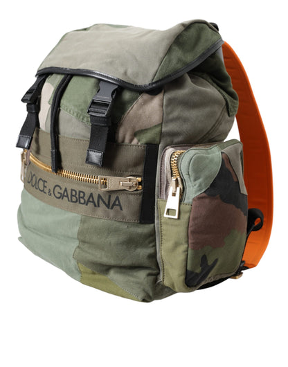 Military Green Patchwork Rucksack Backpack Bag