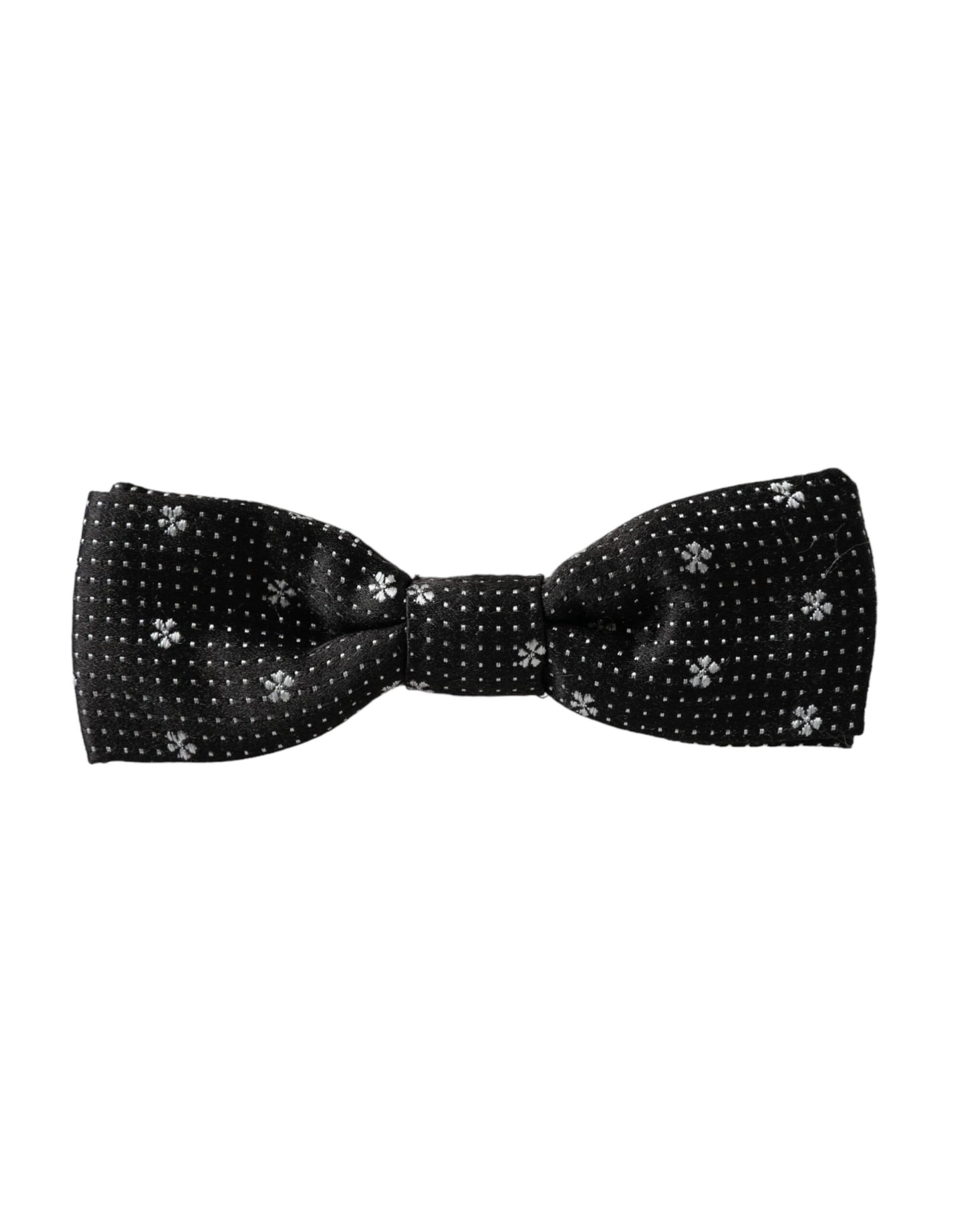 Black Silk Floral Adjustable Neck Men Papillon Bow Tie