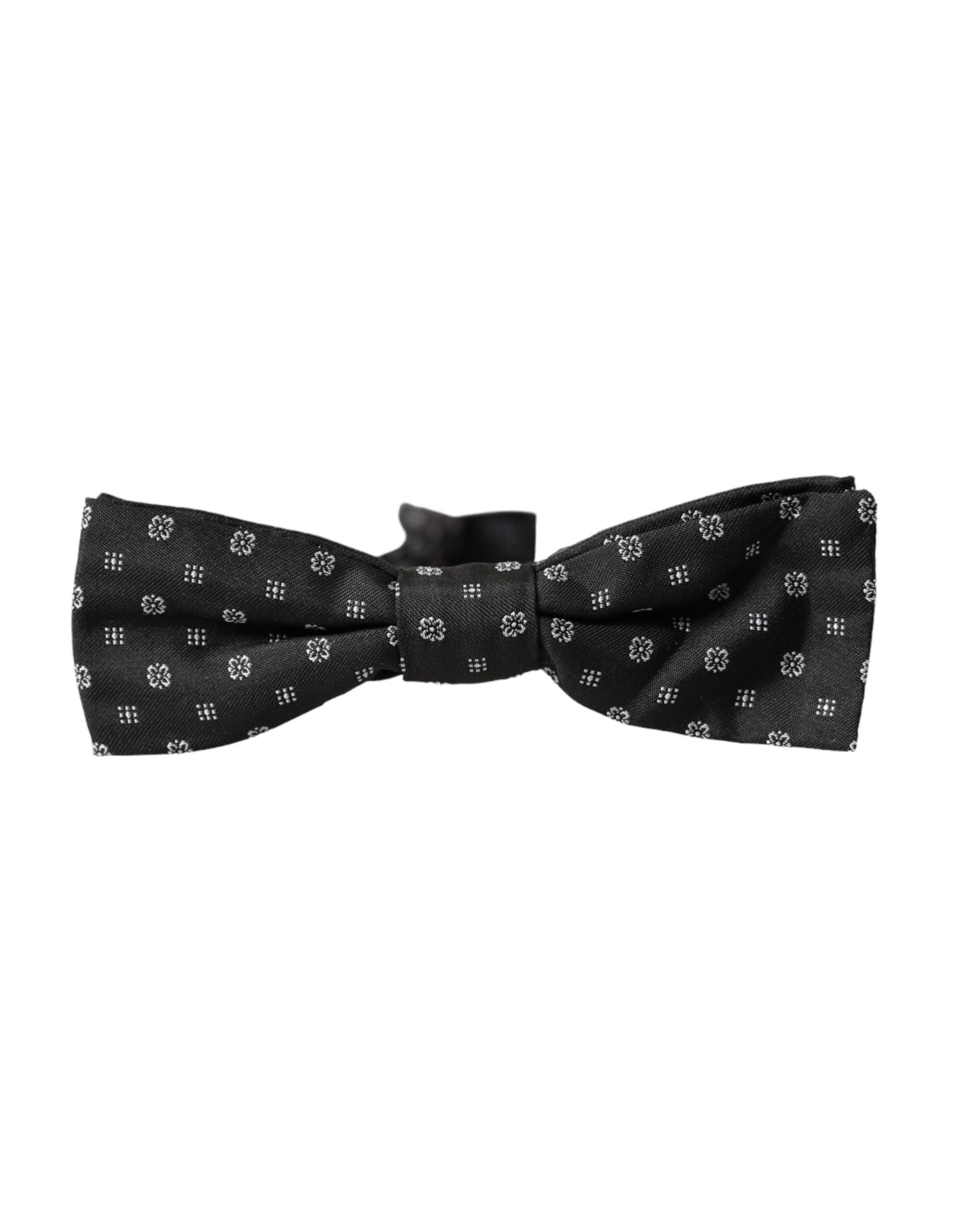 Black Silk Fantasy Adjustable Neck Men Papillon Bow Tie