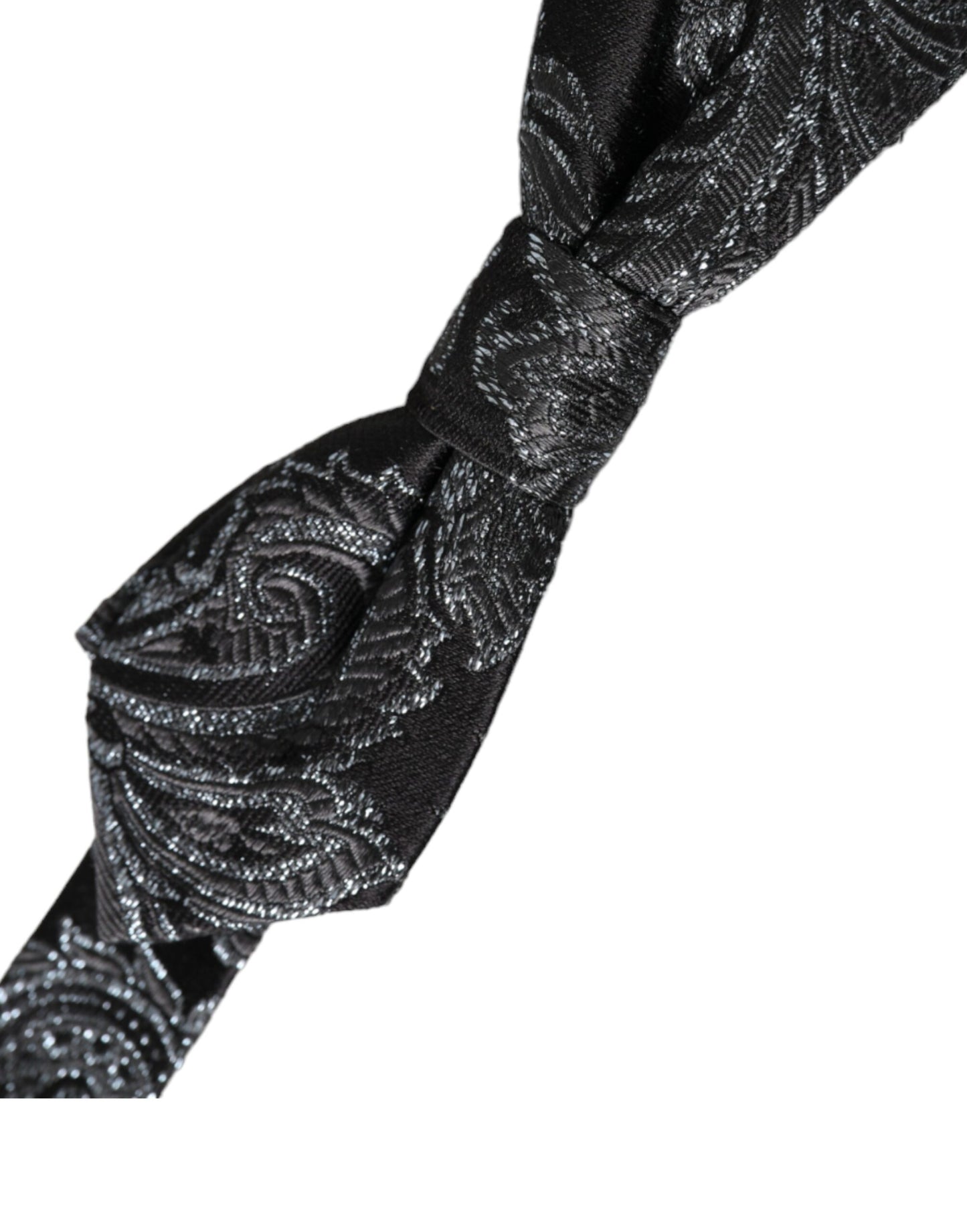 Black Silk Jacquard Adjustable Neck Men Bow Tie