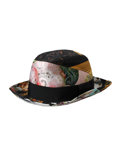 Multicolor Patchwork Mujeres Fedora Sombrero de ala ancha