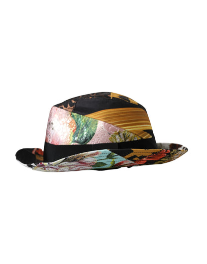 Multicolor Patchwork Mujeres Fedora Sombrero de ala ancha