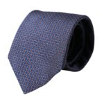 Corbata ajustable para hombre con estampado de seda azul marino