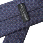 Corbata ajustable para hombre con estampado de seda azul marino