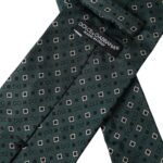 Green Silk Branded Logo Adjustable Men Tie