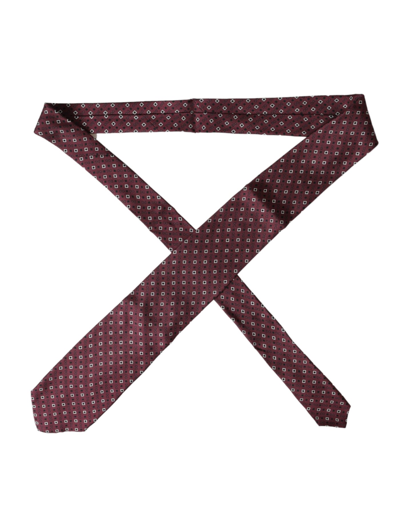 Corbata ajustable para hombre con logotipo de marca en seda color granate