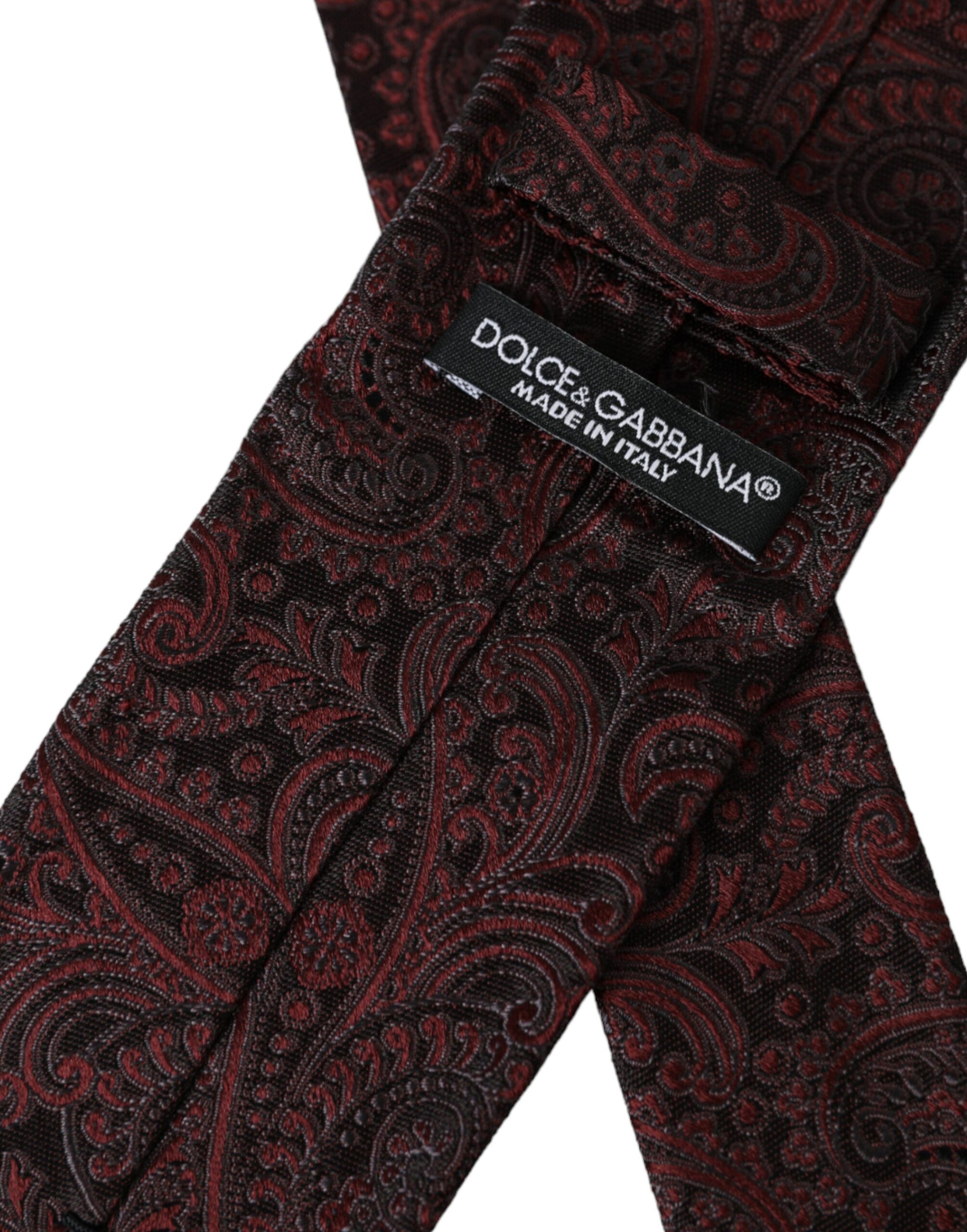 Corbata ajustable de seda con estampado burdeos para hombre